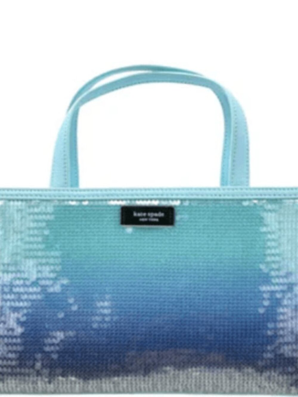 Kate Spade Sam Icon – Ombre Sequin Small Tote, Aquamarine (New)